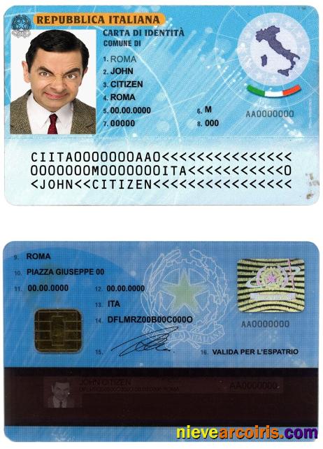 Italy ID, with all fonts 2006 – 2016